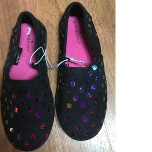 Jumping Bears New Black Sparkley Kids Shoes Size 1